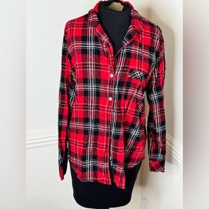 Victoria's Secret Red and Black Plaid Shirt